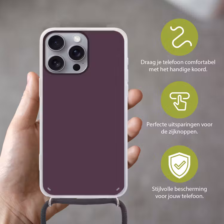 Midnight - Plum - Paars Hoesje iPhone 16 Pro Max met koord klein 804 -sfeer2_NL