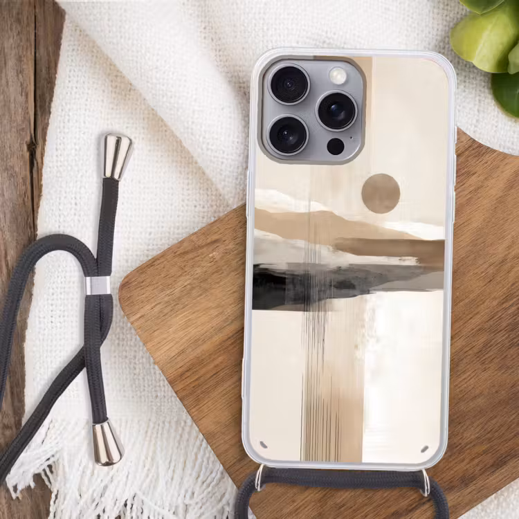Minimalistisch - Landschap - Dimensie Hoesje iPhone 16 Pro Max met koord klein -sfeer4
