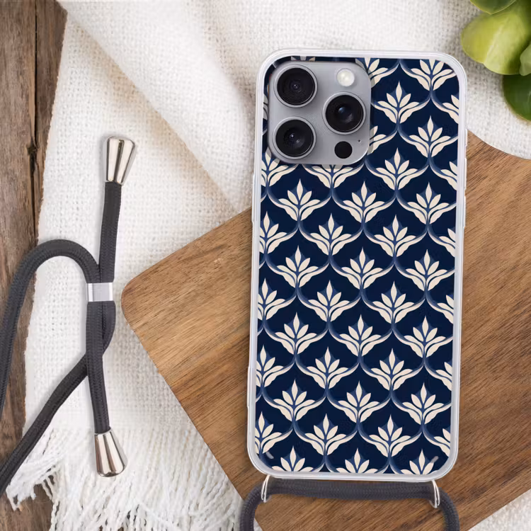 Modern - Ontwerp - Blauw Hoesje iPhone 16 Pro Max met koord klein 804 -sfeer4