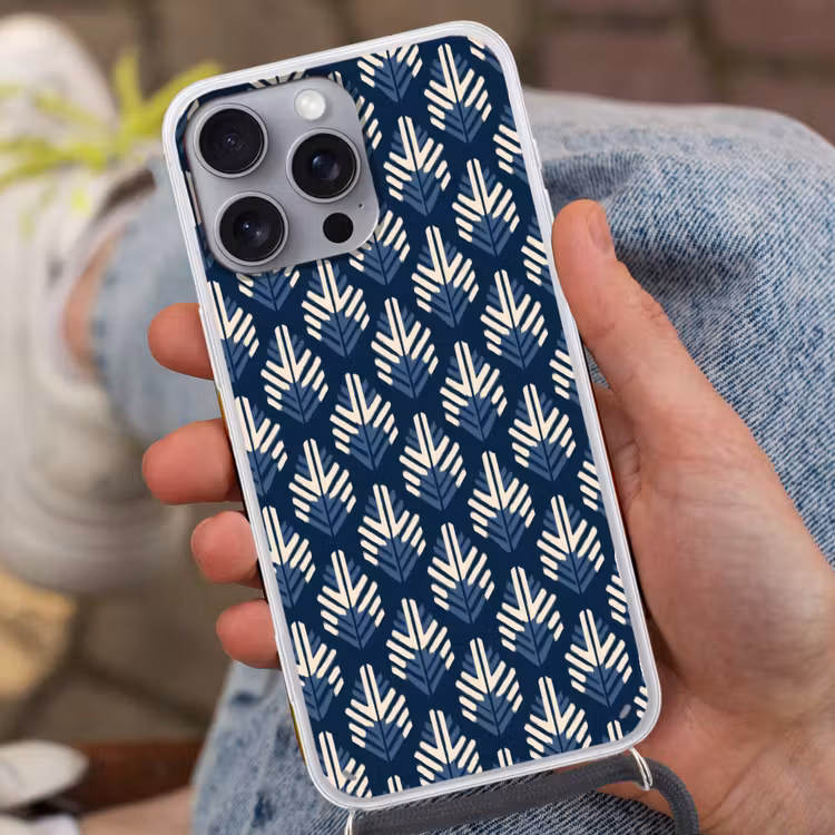 Modern - Patroon - Blauw Hoesje iPhone 16 Pro Max met koord klein 804 -sfeer3