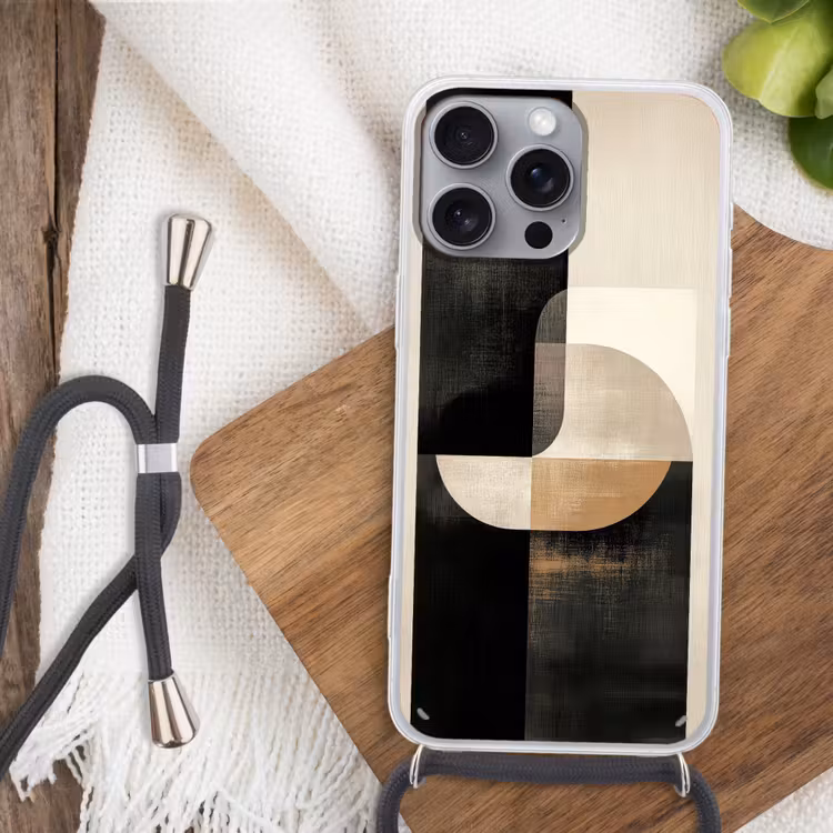 Modern - Vierkant - Vormen Hoesje iPhone 16 Pro Max met koord klein -sfeer4