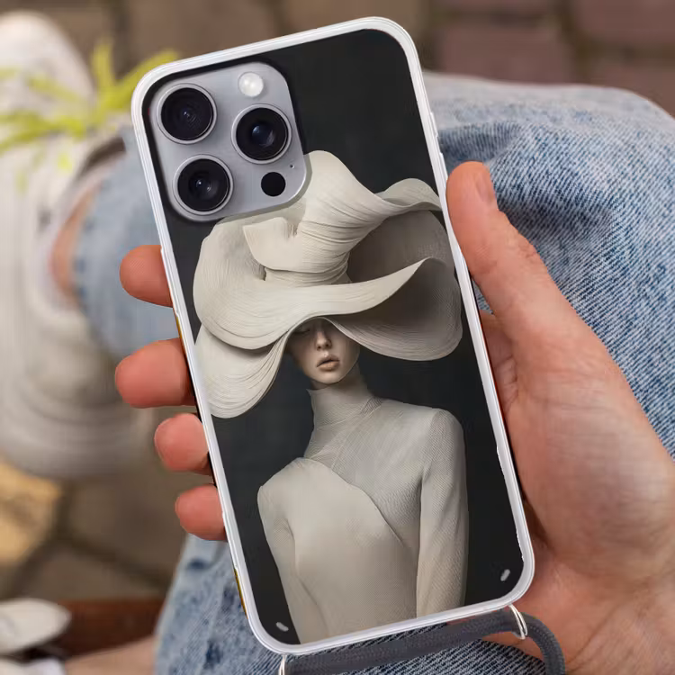 Modern - Vrouw - Hoed Hoesje iPhone 16 Pro Max met koord klein -sfeer3