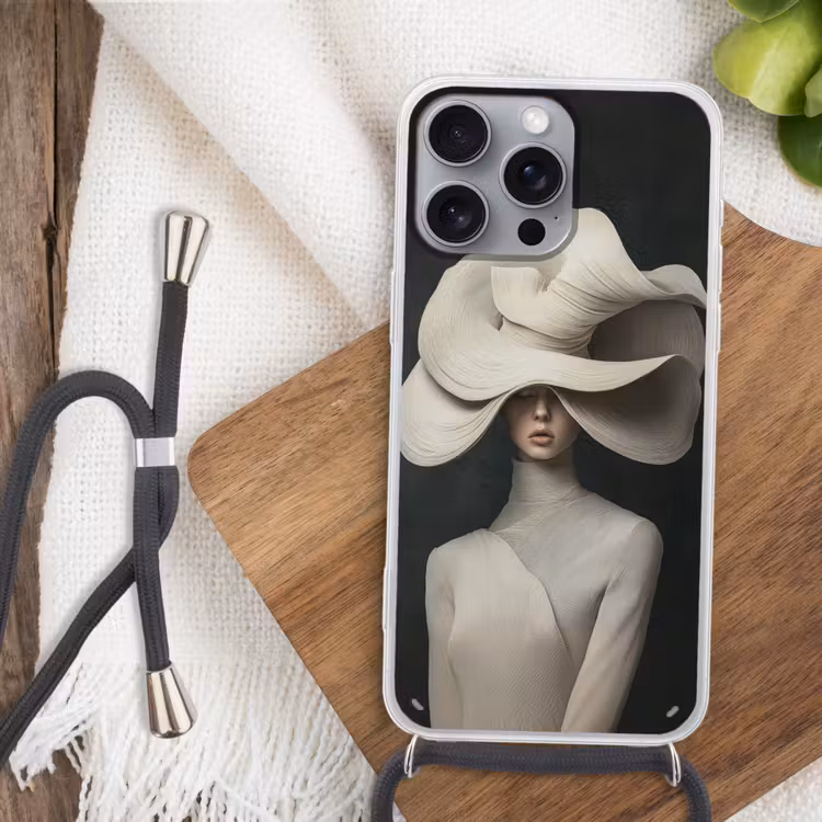 Modern - Vrouw - Hoed Hoesje iPhone 16 Pro Max met koord klein -sfeer4