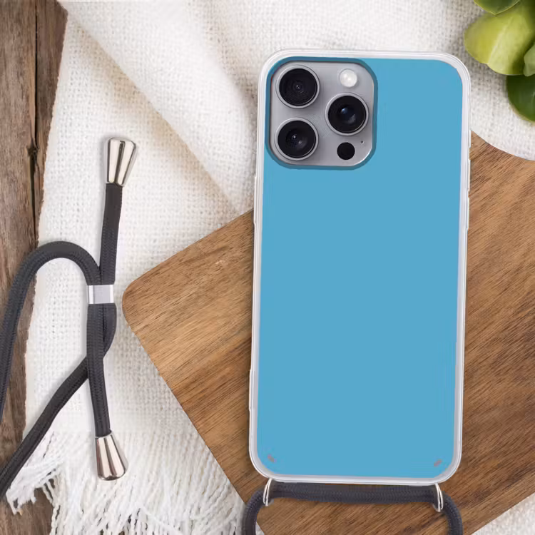 Ocean - Teal - Blauw Hoesje iPhone 16 Pro Max met koord klein 804 -sfeer4