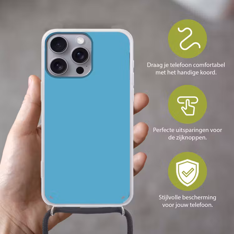 Ocean - Teal - Blauw Hoesje iPhone 16 Pro Max met koord klein 804 -sfeer2_NL