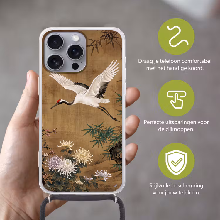 Oosters - Elegant - Kleurrijk Hoesje iPhone 16 Pro Max met koord klein -sfeer2_NL