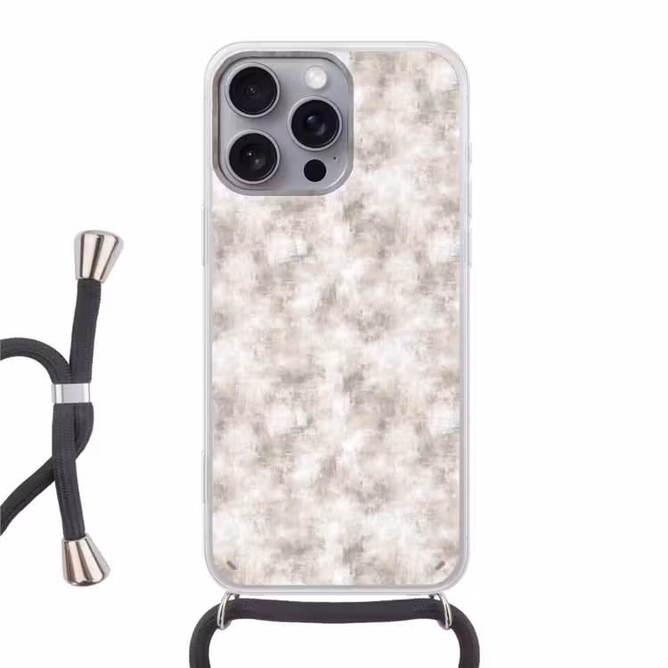 Organisch - Patroon - Gemêleerd Hoesje iPhone 16 Pro Max met koord klein 804 -3d