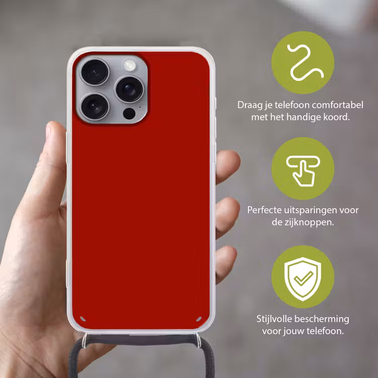 Oxblood - Maroon - Rood Hoesje iPhone 16 Pro Max met koord klein 804 -sfeer2_NL