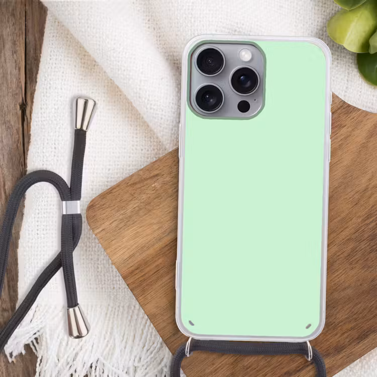 Pale - Mint - Groen Hoesje iPhone 16 Pro Max met koord klein 804 -sfeer4