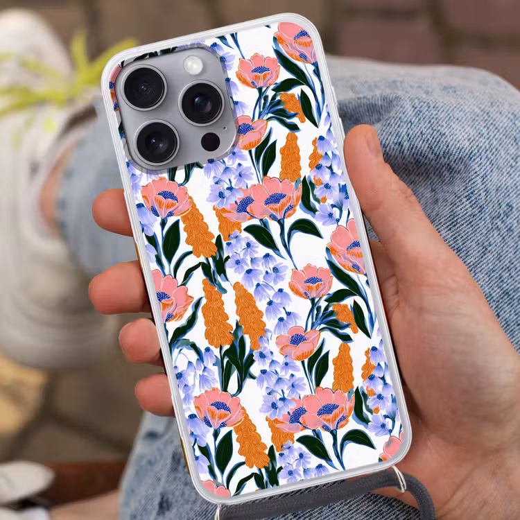 Patroon - Aquarel - Kleurrijk Hoesje iPhone 16 Pro Max met koord klein 804 -sfeer3