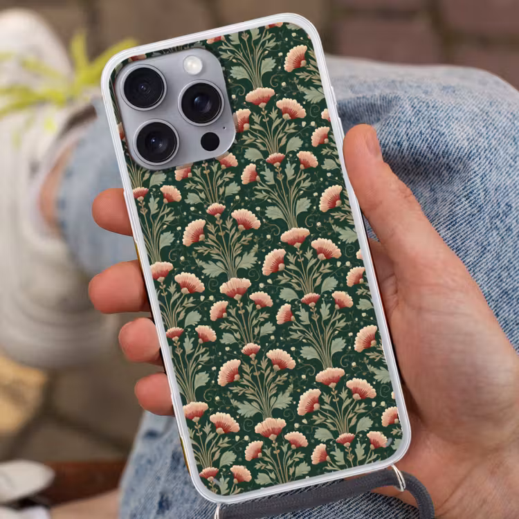 Patroon - Botanisch - Kleurrijk Hoesje iPhone 16 Pro Max met koord klein 804 -sfeer3