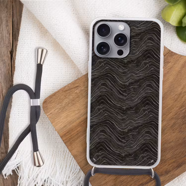 Patroon - Contrast - Antraciet Hoesje iPhone 16 Pro Max met koord klein 804 -sfeer4
