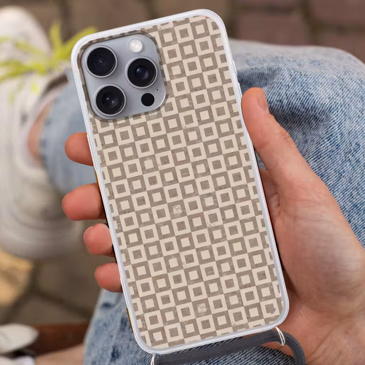 Patroon - Marmer - Beige Hoesje iPhone 16 Pro Max met koord klein 804 -sfeer3