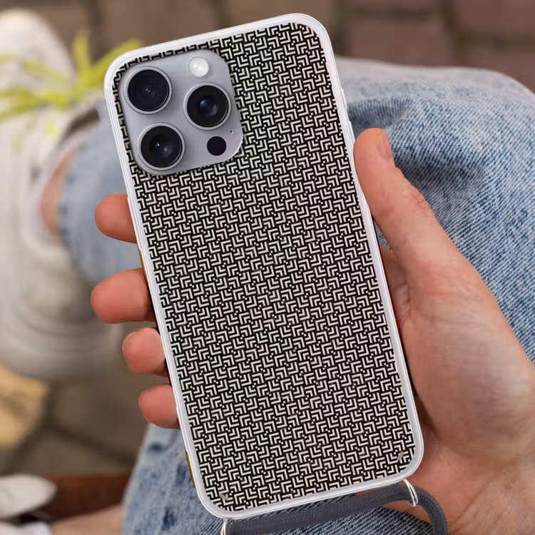Patroon - Marmer - Zwart Hoesje iPhone 16 Pro Max met koord klein 804 -sfeer3
