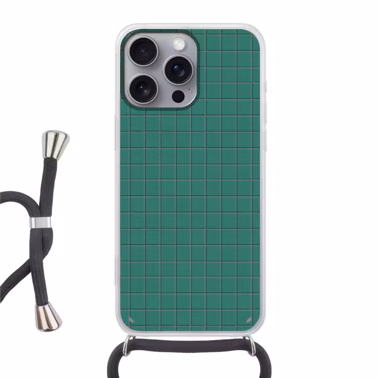 Patroon - Patroon - Smaragd Hoesje iPhone 16 Pro Max met koord klein 804 -3d