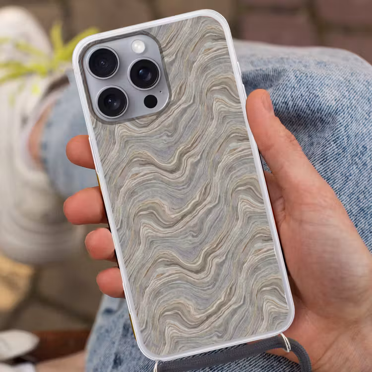 Patroon - Sereen - Paars - Groen Hoesje iPhone 16 Pro Max met koord klein 804 -sfeer3