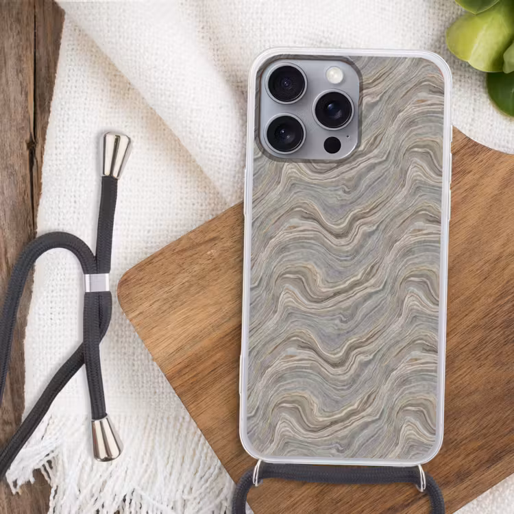 Patroon - Sereen - Paars - Groen Hoesje iPhone 16 Pro Max met koord klein 804 -sfeer4