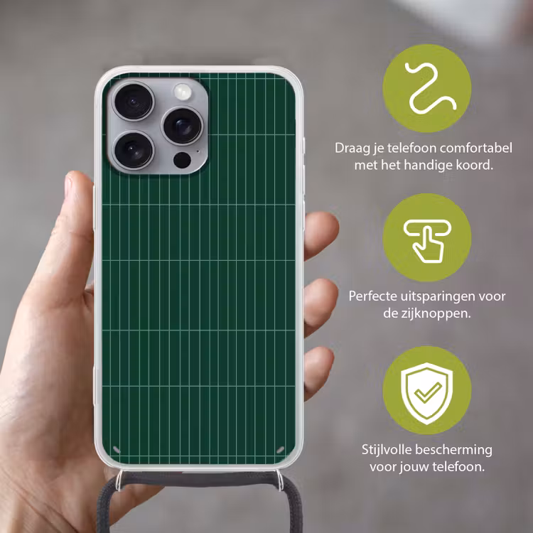 Patroon - Tegels - Donkergroen Hoesje iPhone 16 Pro Max met koord klein 804 -sfeer2_NL