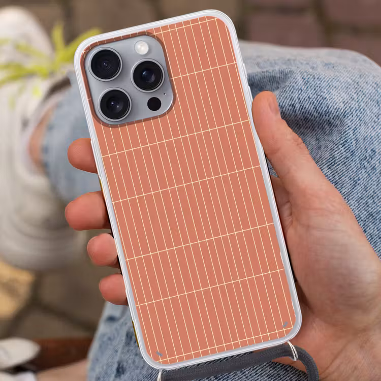 Patroon - Tegels - Terracotta Hoesje iPhone 16 Pro Max met koord klein 804 -sfeer3