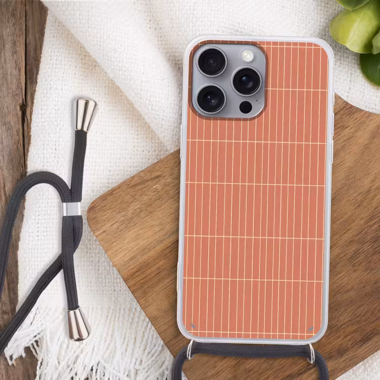 Patroon - Tegels - Terracotta Hoesje iPhone 16 Pro Max met koord klein 804 -sfeer4