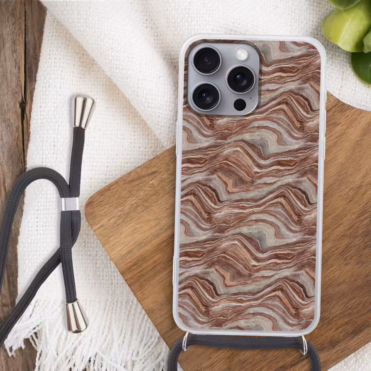 Patroon - Zandsteen - Travertijn Hoesje iPhone 16 Pro Max met koord klein 804 -sfeer4