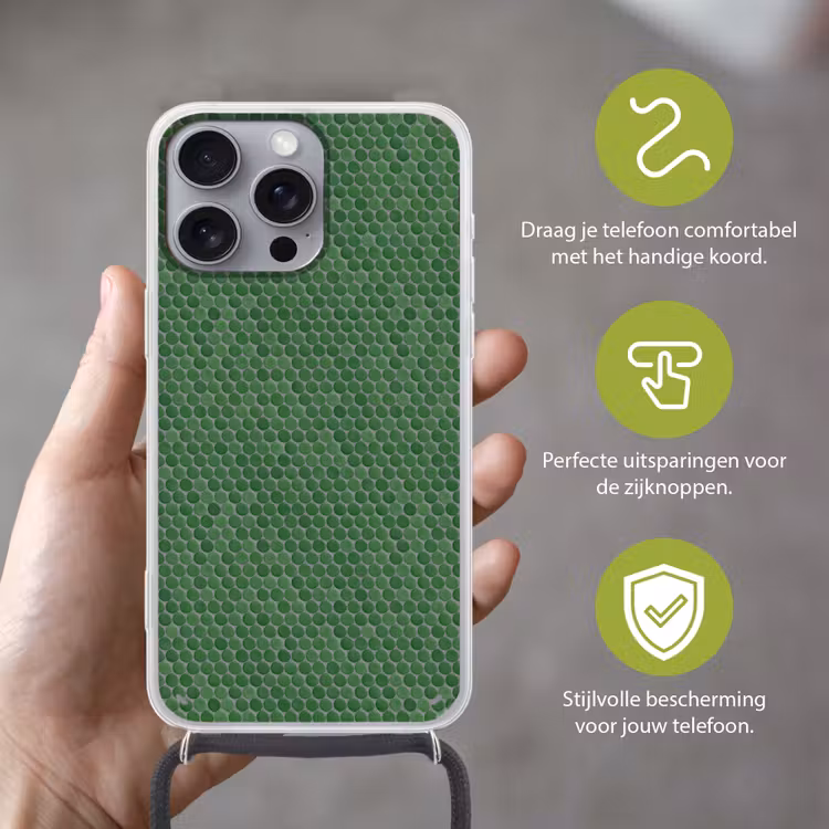 Penny - Mozaïek - Bosgroen - Green Hoesje iPhone 16 Pro Max met koord klein 804 -sfeer2_NL