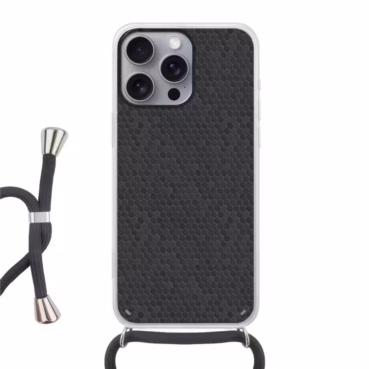 Penny - Mozaïek - Donkergrijs Hoesje iPhone 16 Pro Max met koord klein 804 -3d