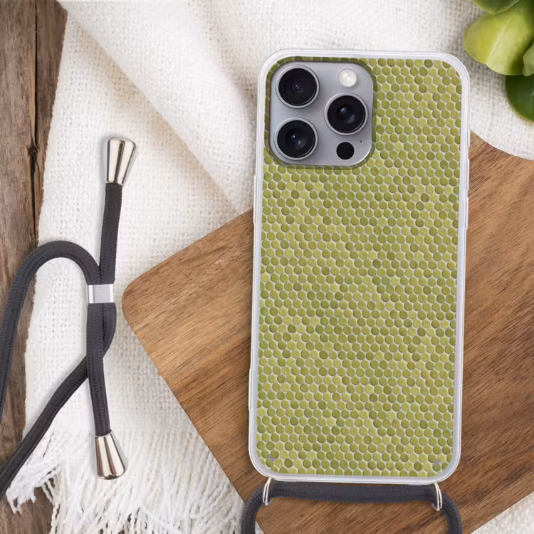 Penny - Mozaïek - Olijfgroen Hoesje iPhone 16 Pro Max met koord klein 804 -sfeer4