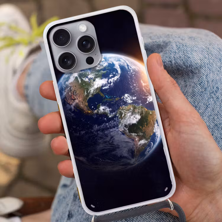 Telefoonhoesje met koord - Planeet - Ruimte - Kosmos - Planeet - Ruimte - Kosmos Hoesje iPhone 16 Pro Max met koord klein
