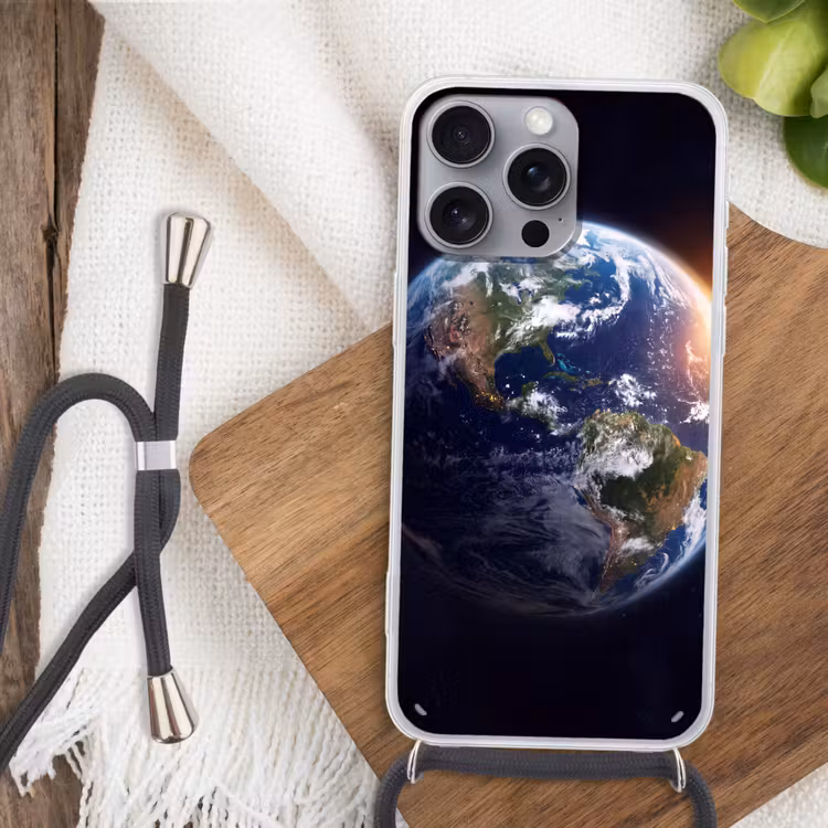 Telefoonhoesje met koord - Planeet - Ruimte - Kosmos - Planeet - Ruimte - Kosmos Hoesje iPhone 16 Pro Max met koord klein