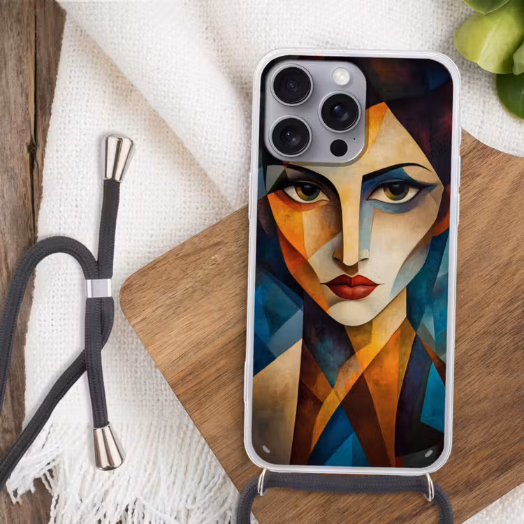 Portret - Abstract - Vormen Hoesje iPhone 16 Pro Max met koord klein -sfeer4