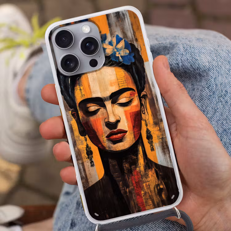Portret - Vrouw - Bloemen Hoesje iPhone 16 Pro Max met koord klein -sfeer3