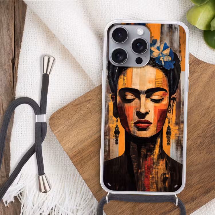 Portret - Vrouw - Bloemen Hoesje iPhone 16 Pro Max met koord klein -sfeer4