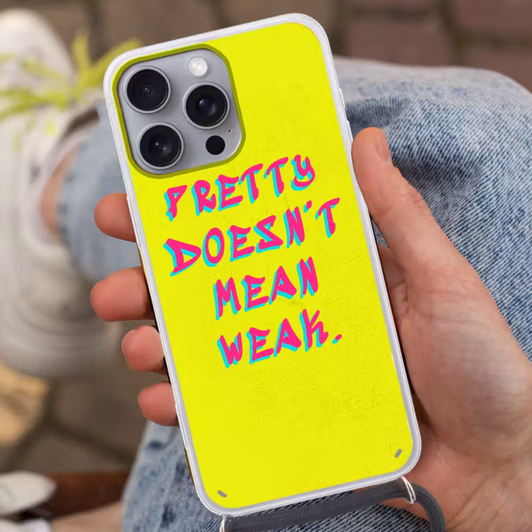 Quote - Minimalistisch - Kleurrijk Hoesje iPhone 16 Pro Max met koord klein -sfeer3