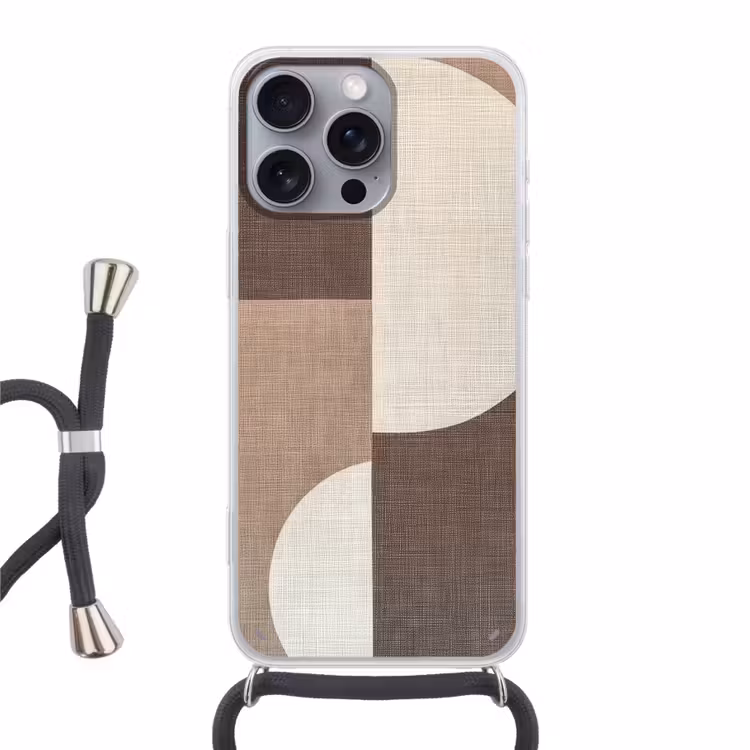 Raster - Halve cirkels - Contrast Hoesje iPhone 16 Pro Max met koord klein -3d