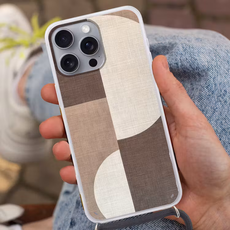 Raster - Halve cirkels - Contrast Hoesje iPhone 16 Pro Max met koord klein -sfeer3