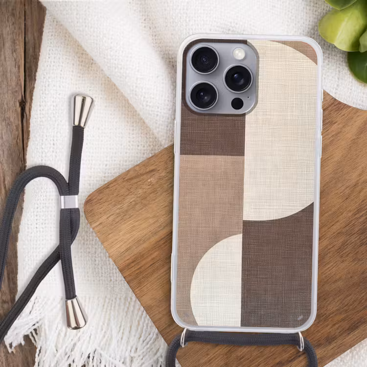 Raster - Halve cirkels - Contrast Hoesje iPhone 16 Pro Max met koord klein -sfeer4
