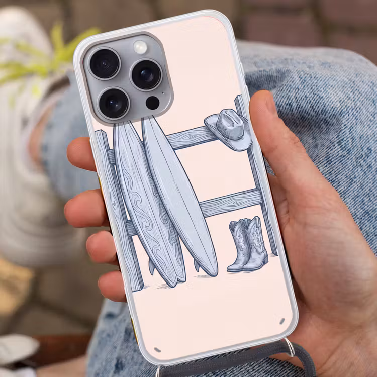Recreatie - Kleding - Avontuur - Illustratie - Zomer Hoesje iPhone 16 Pro Max met koord klein -sfeer3