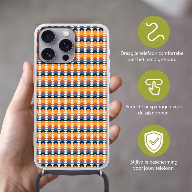 Retro - Disco - Golven Hoesje iPhone 16 Pro Max met koord klein 804 -sfeer2_NL