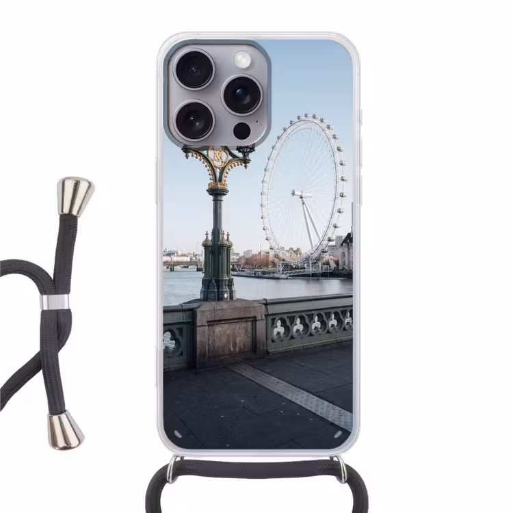 Reuzenrad - Londen - Stad - Architectuur - Brug Hoesje iPhone 16 Pro Max met koord klein -3d