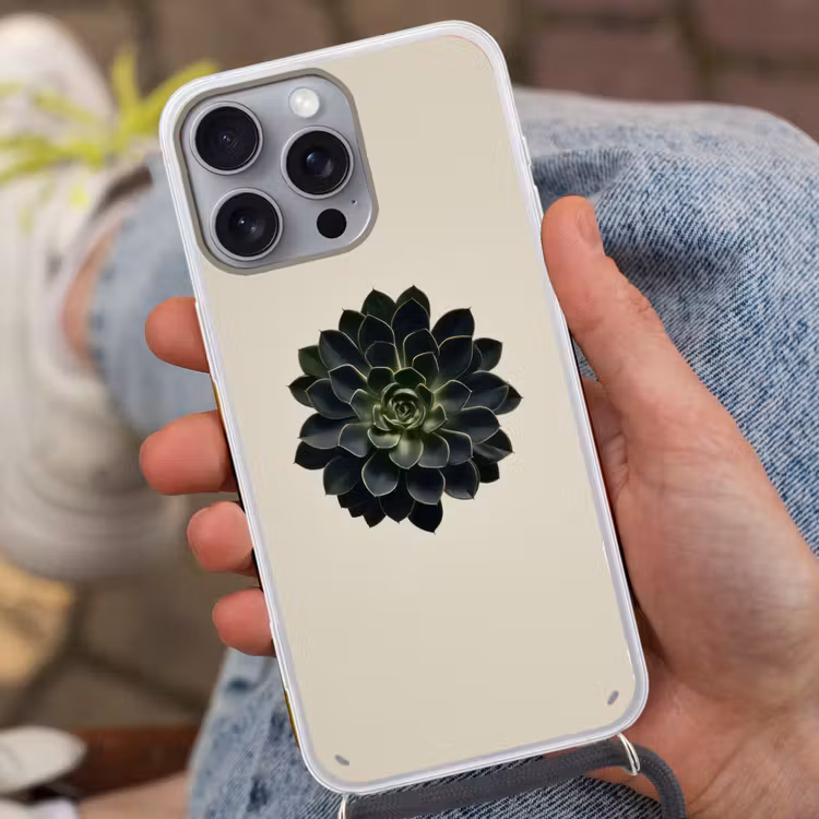 Rozet - Cirkelvormig - Donkergroen Hoesje iPhone 16 Pro Max met koord klein -sfeer3
