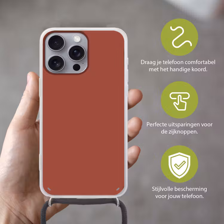 Rustic - Terracotta - Oranje Hoesje iPhone 16 Pro Max met koord klein 804 -sfeer2_NL