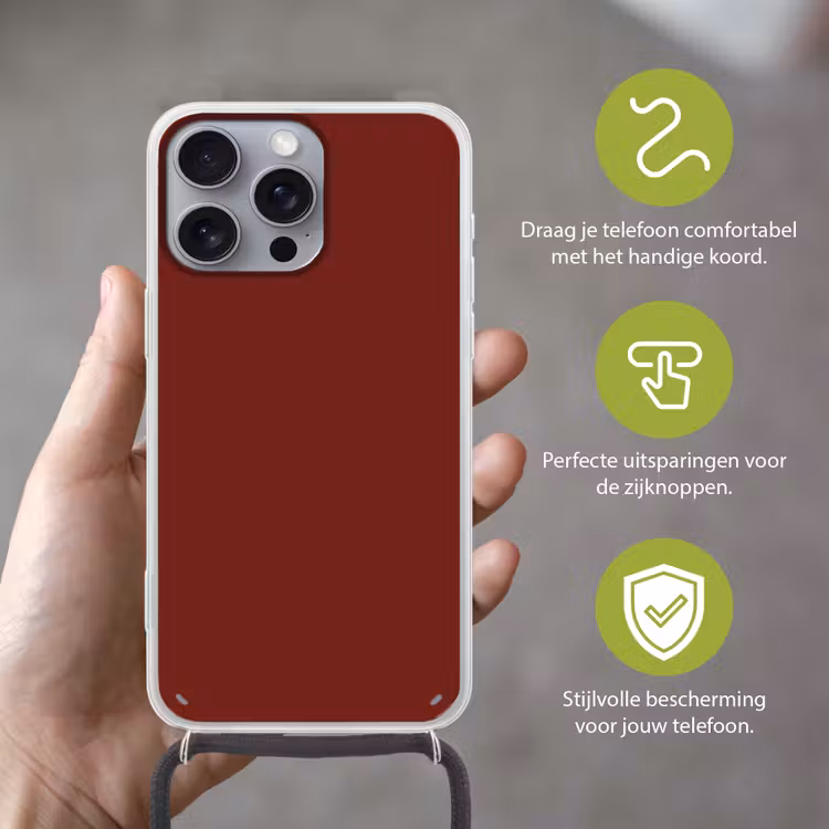 Rustic - Terracotta - Rood Hoesje iPhone 16 Pro Max met koord klein 804 -sfeer2_NL