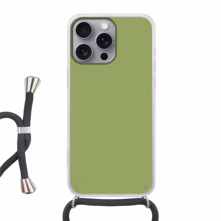Sage - Green - Groen Hoesje iPhone 16 Pro Max met koord klein 804 -3d