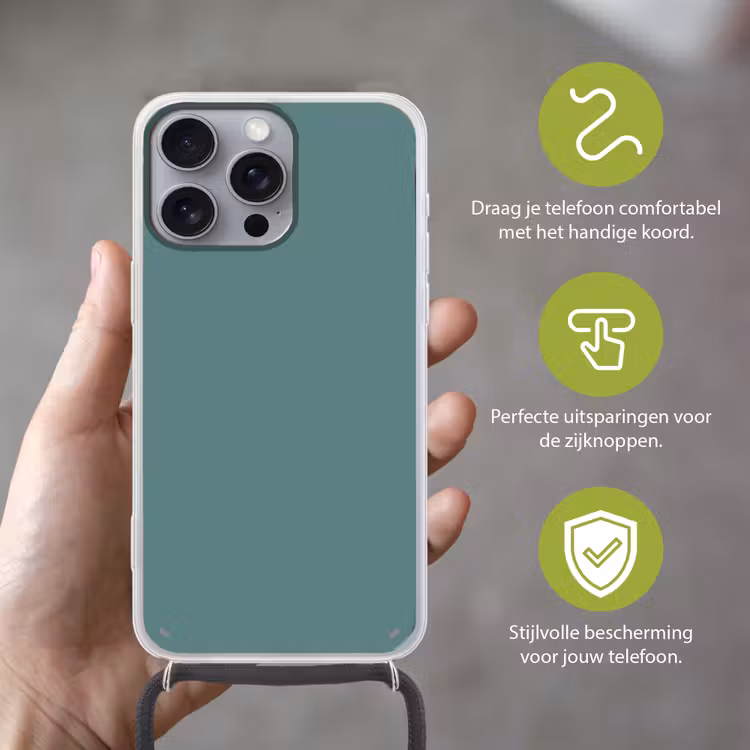 Serene - Teal - Blauw Hoesje iPhone 16 Pro Max met koord klein 804 -sfeer2_NL