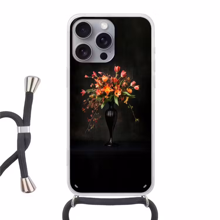 Sierlijk - Boeket - Vaas Hoesje iPhone 16 Pro Max met koord klein -3d