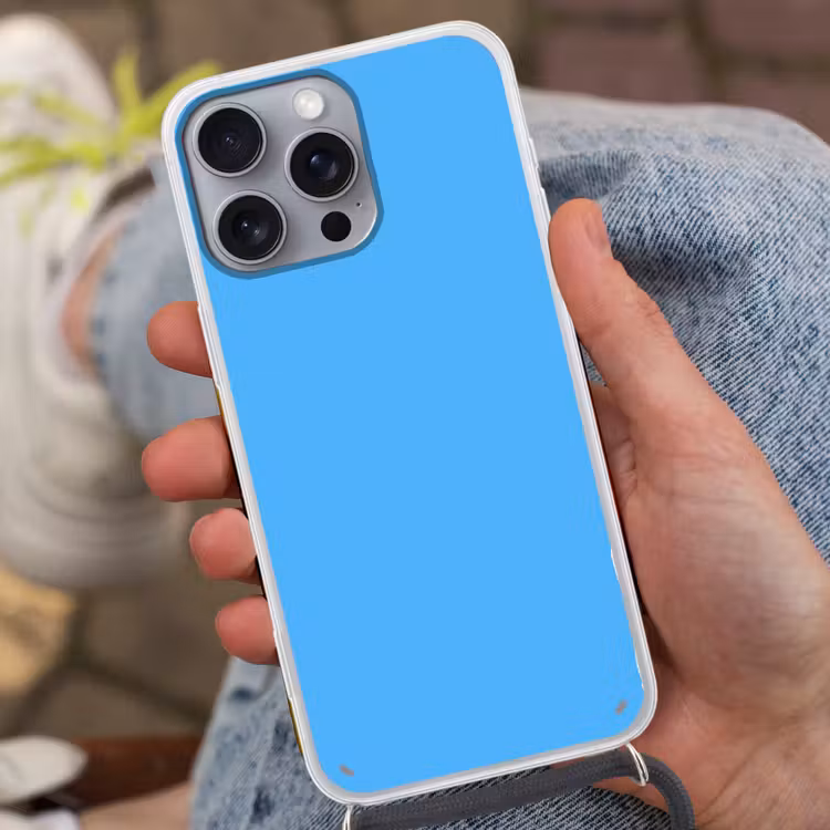 Sky - Blue - Blauw Hoesje iPhone 16 Pro Max met koord klein 804 -sfeer3