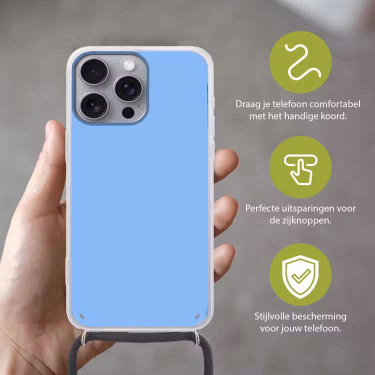Sky - Glow - Blauw Hoesje iPhone 16 Pro Max met koord klein 804 -sfeer2_NL