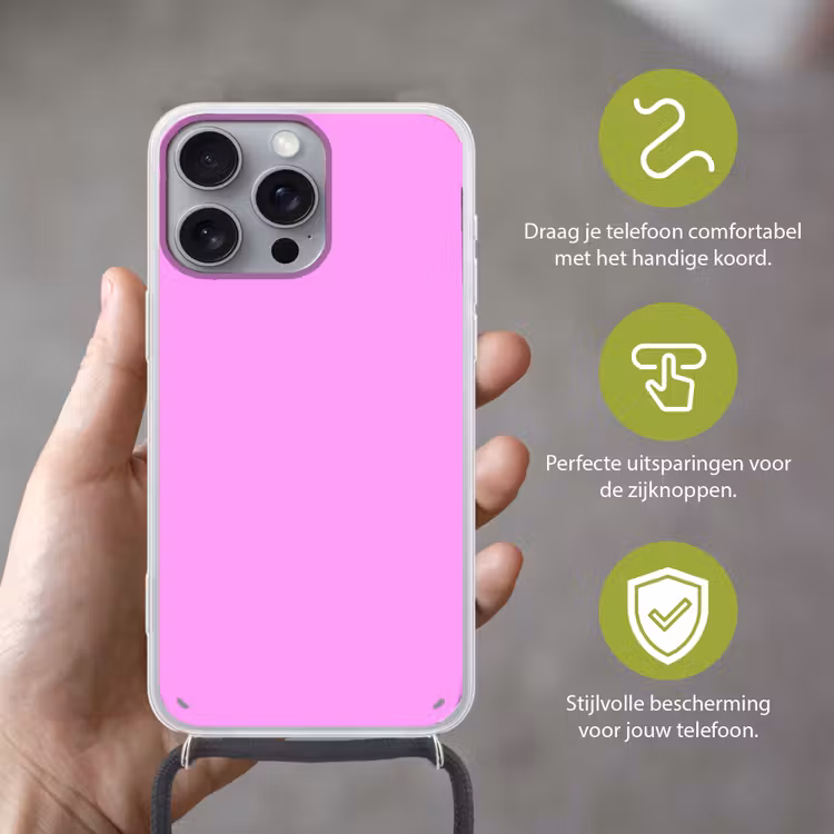 Soft - Lavender - Roze Hoesje iPhone 16 Pro Max met koord klein 804 -sfeer2_NL