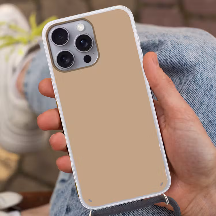 Soft - Taupe - Bruin Hoesje iPhone 16 Pro Max met koord klein 804 -sfeer3